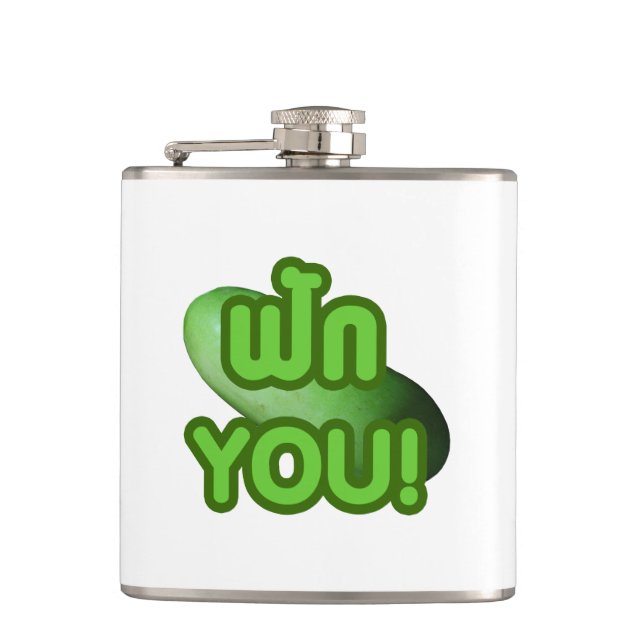 FAK YOU! ... Green Squash (Winter Melon) Hip Flask (Front)