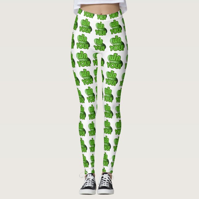 FAK YOU! ... Green Squash (Winter Melon) Leggings (Front)