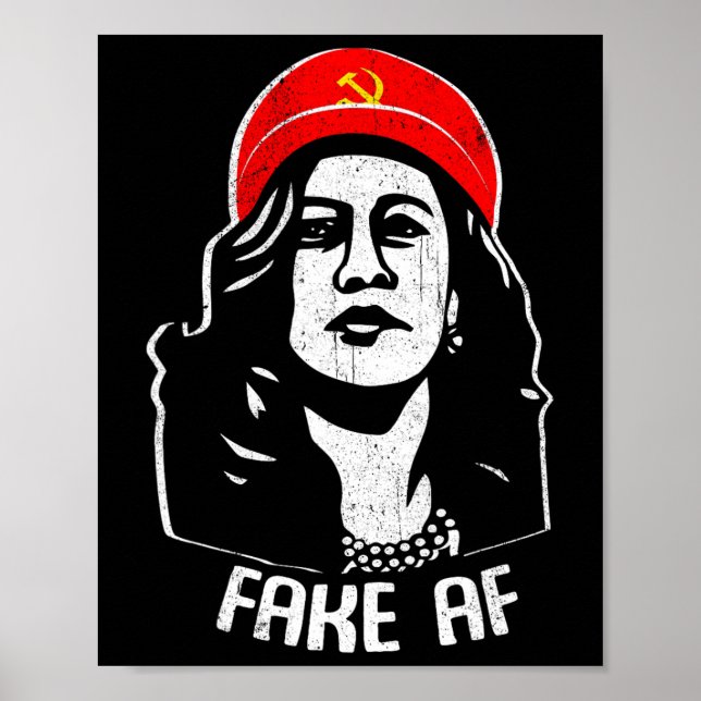 Fake Af Kamala Harris Communism Election Humour Me Poster (Front)