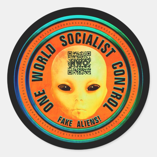 Fake Alien Agenda Classic Round Sticker (Front)