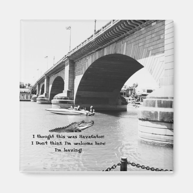 (Fake) Alligator swimming by the London Bridge Magnet (Front)