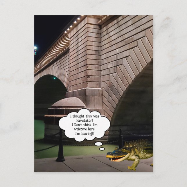 (Fake) Alligator swimming by the London Bridge  Postcard (Front)