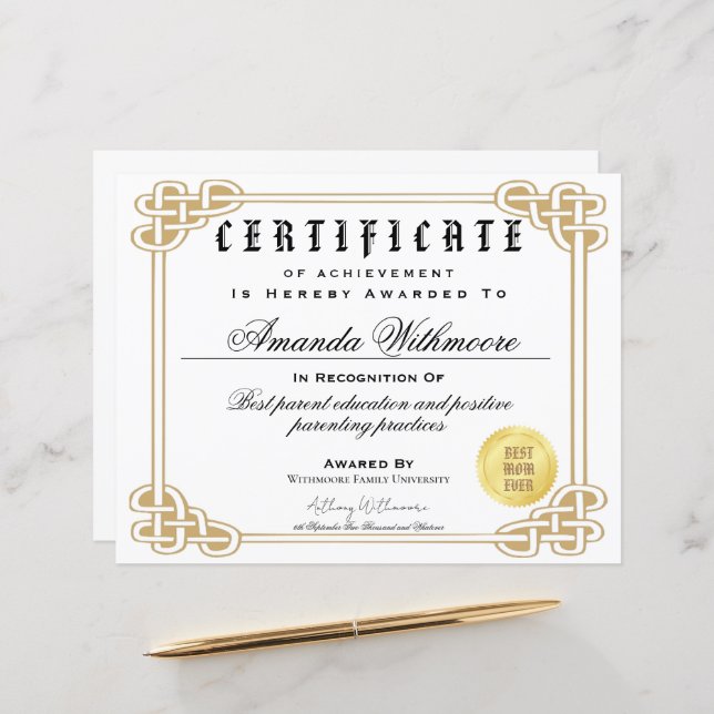 Fake and professional diploma certificate (Front/Back In Situ)