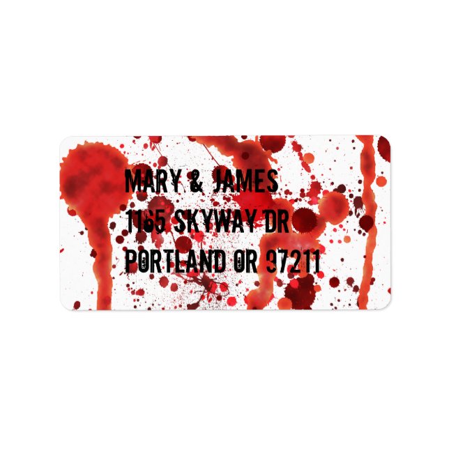 Fake Blood Splatters Label (Front)