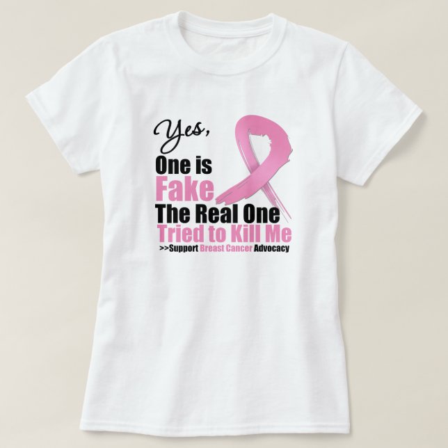 Fake Breast Cancer T-Shirt (Design Front)