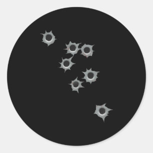 Fake Bullet Hole Funny Costume Graphic Design  Classic Round Sticker