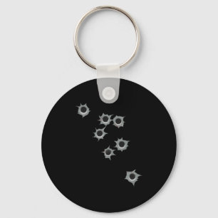 Fake Bullet Hole Funny Costume Graphic Design Key Ring