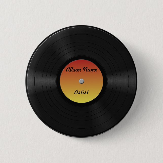 Fake Custom Vinyl Record 6 Cm Round Badge (Front)