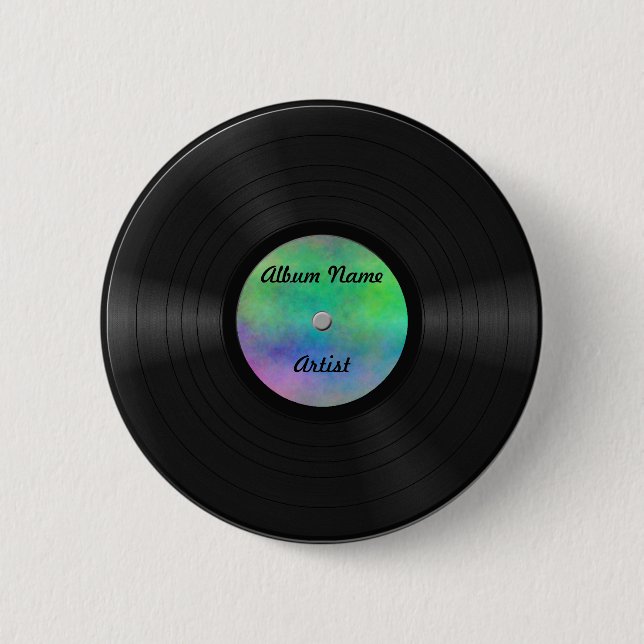 Fake Custom Vinyl Record 6 Cm Round Badge (Front)
