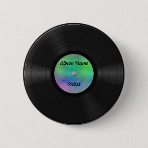 Fake Custom Vinyl Record 6 Cm Round Badge