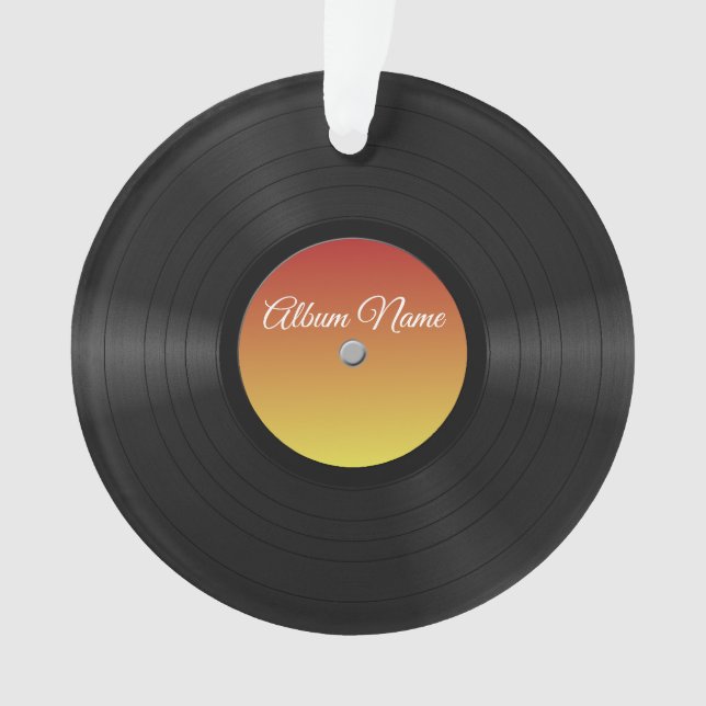 Fake Custom Vinyl Record Christmas Album Ornament (Front)
