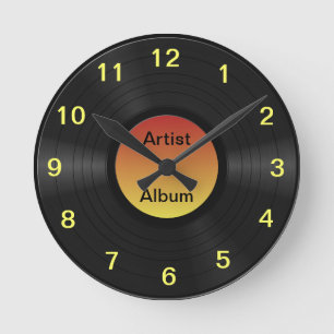 Fake Custom Vinyl Record Round Clock