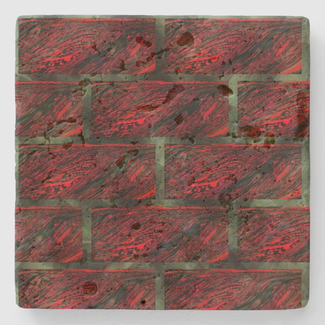 Fake dirty brick wall or tiles simulating it? stone coaster (Front)