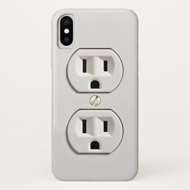 Fake Electrical Outlet Funny Case-Mate iPhone Case (Back)