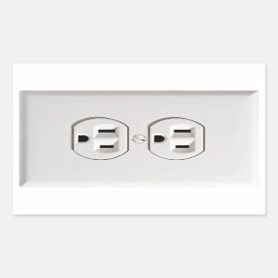 Fake Electrical Outlet Rectangular Sticker