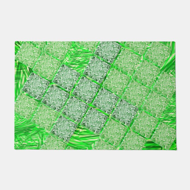 Fake grass and simulated ceramic wall tiles  doormat (Front)