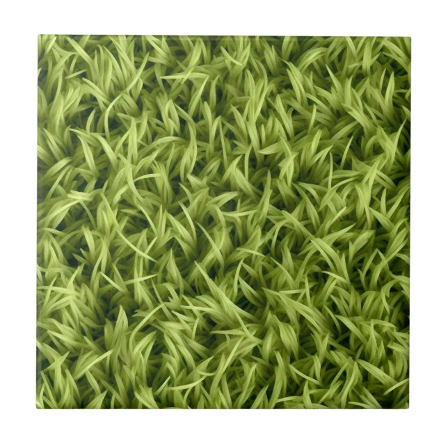 Fake Grass Green Faux Artificial Grass Tile (Front)