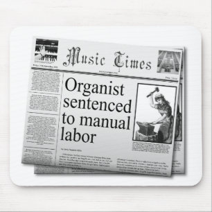 Fake headlines about organist mouse mat