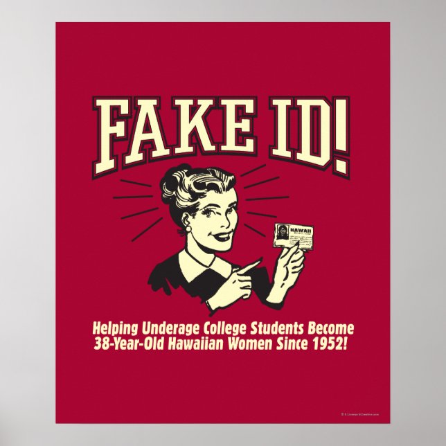 Fake ID: Underage College Hawaiian Poster (Front)