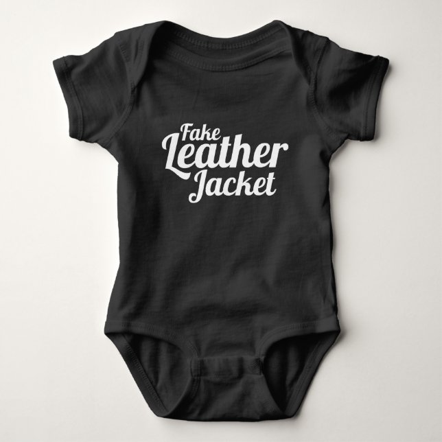 Fake Leather Jacket - Baby Clothes Bodysuit (Front)