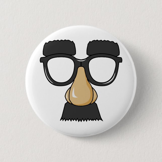Fake Moustache Face 6 Cm Round Badge (Front)