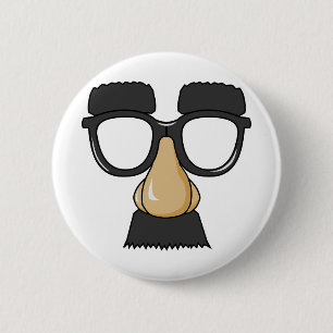 Fake Moustache Face 6 Cm Round Badge
