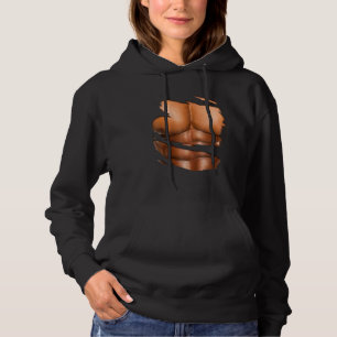 Fake Muscle Under Clothes Six Pack Ripped Abs Blac Hoodie