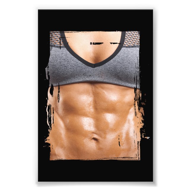 Fake Muscle Woman Fitness Female Body Photo Print (Front)