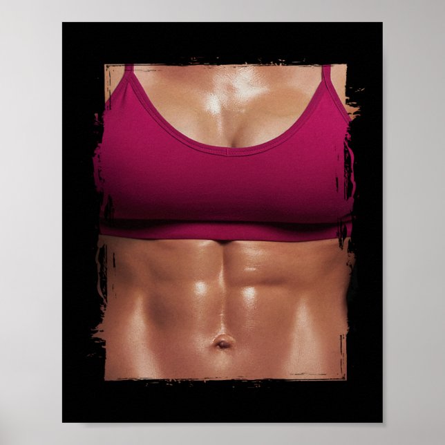 Fake Muscle Woman Fitness Female Body Poster (Front)