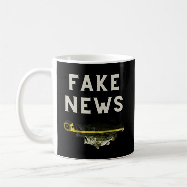 Fake News Large Mouth Bass Fishing Coffee Mug (Left)