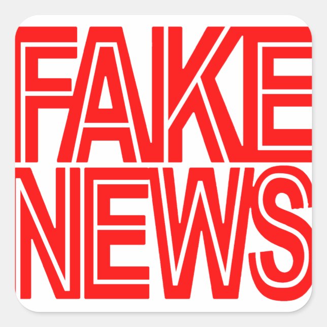 FAKE NEWS LOGO SQUARE STICKER (Front)
