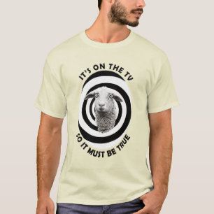 Fake News Sheeple Funny TV T-Shirt