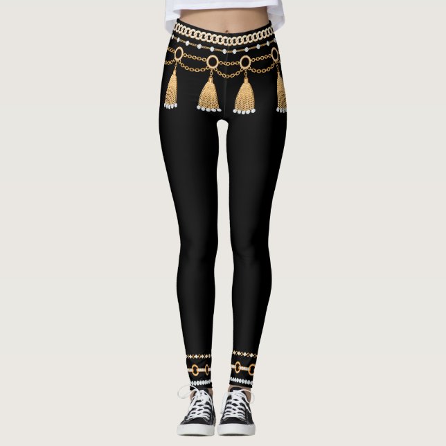 Fake-out Belly Dancer Chains Leggings (Front)