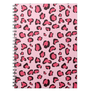 Fake Pink Leopard Print Notebook
