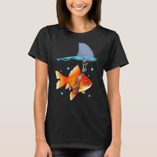 Fake Shark Fin Funny Goldfish Fish Marine Animals  T-Shirt