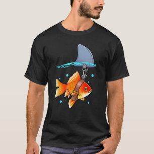 Fake Shark Fin Funny Goldfish Fish Marine Animals  T-Shirt