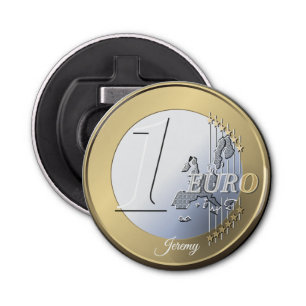 Fake Silver Euro Coin  Bottle Opener