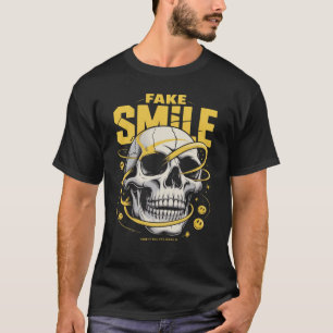Fake Smile Skull Graphic T-Shirt