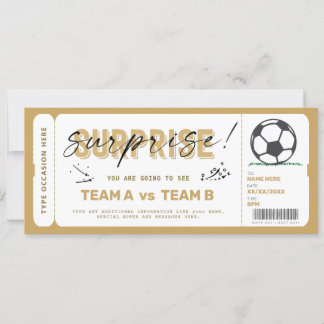 Fake Soccer Game Ticket Gift Voucher 