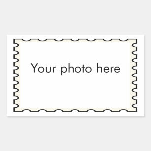 Fake stamp photo greeting rectangular sticker