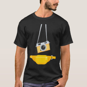 Fake Tourist Photographer Strap Hanging Camera & W T-Shirt