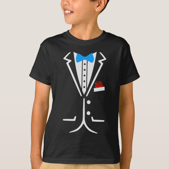 Fake Tuxedo Funny Lazy Wedding Fake Suit  T-Shirt (Front)