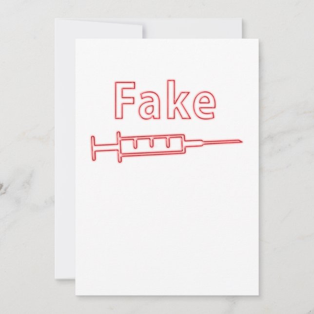 Fake Vaccine symbol, COVID 19 virus facts, Corona Holiday Card (Front)