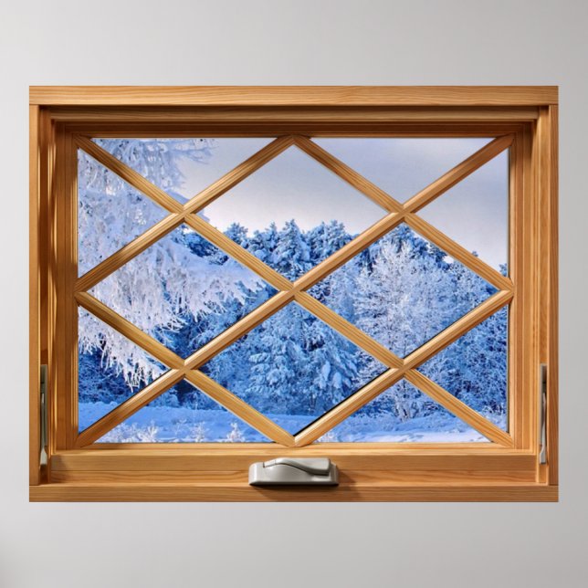 Fake  Window Illusion - Fresh Snow Scene Poster (Front)