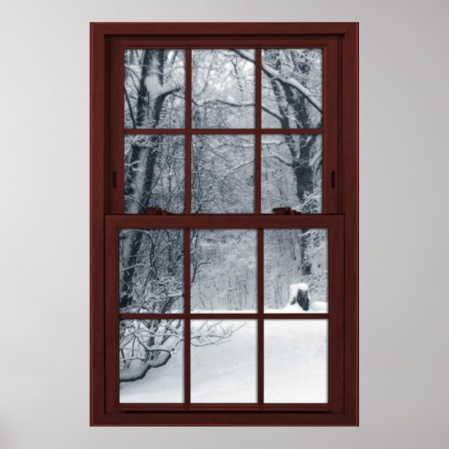 Fake  Window Illusion - Fresh Snow Scene Poster (Front)