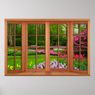 Fake Window Illusion - Spring Garden Poster