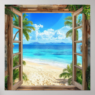 Fake window landscape poster