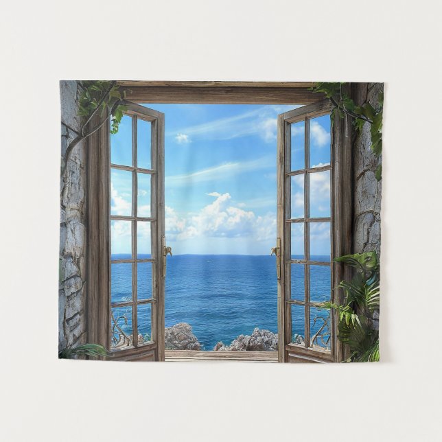 Fake window landscape tapestry (Front (Horizontal))