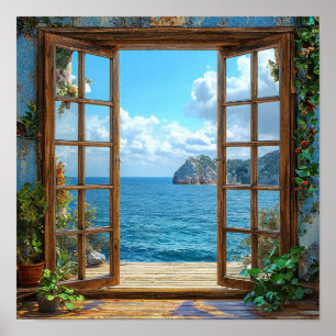 Fake Window Ocean View Window Beach Decor 🎁