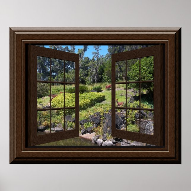 Fake Window Poster Peaceful Landscape Zen (Front)